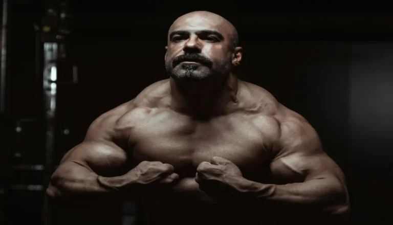 Homem após um treino de trapezio